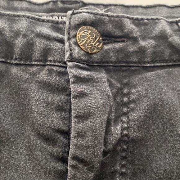 Celebrity Gold Black Distressed Cutoff Jean Shorts Size 12 - Picture 6 of 9